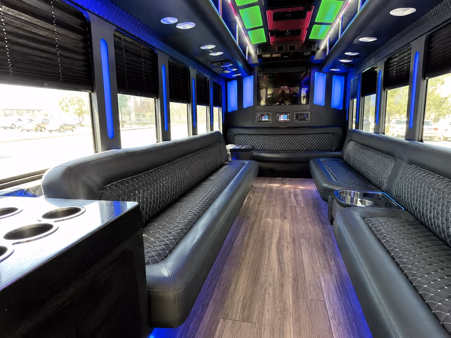 south jordan 15 passenger party bus inside