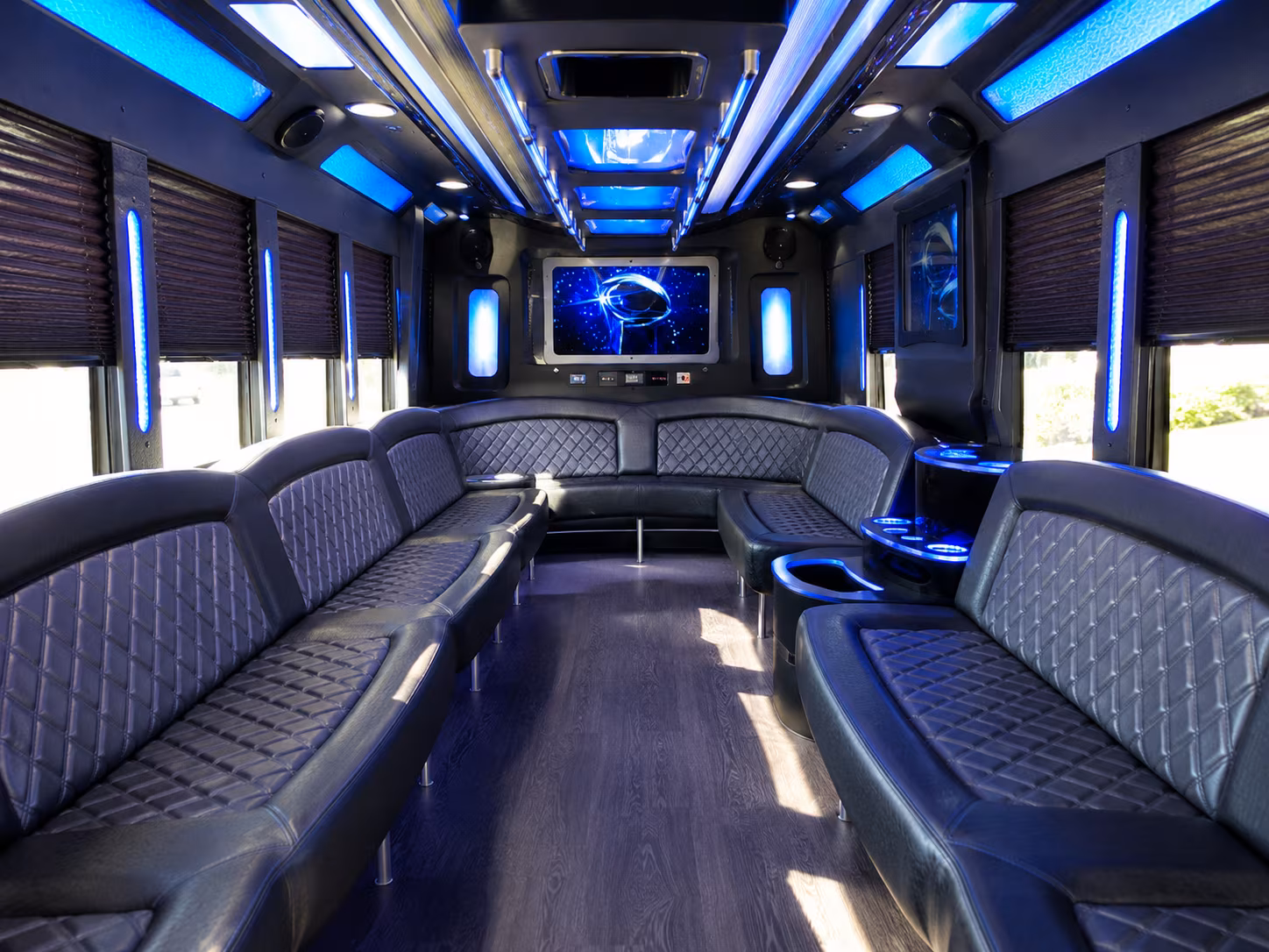 south jordan 28 passenger party bus inside
