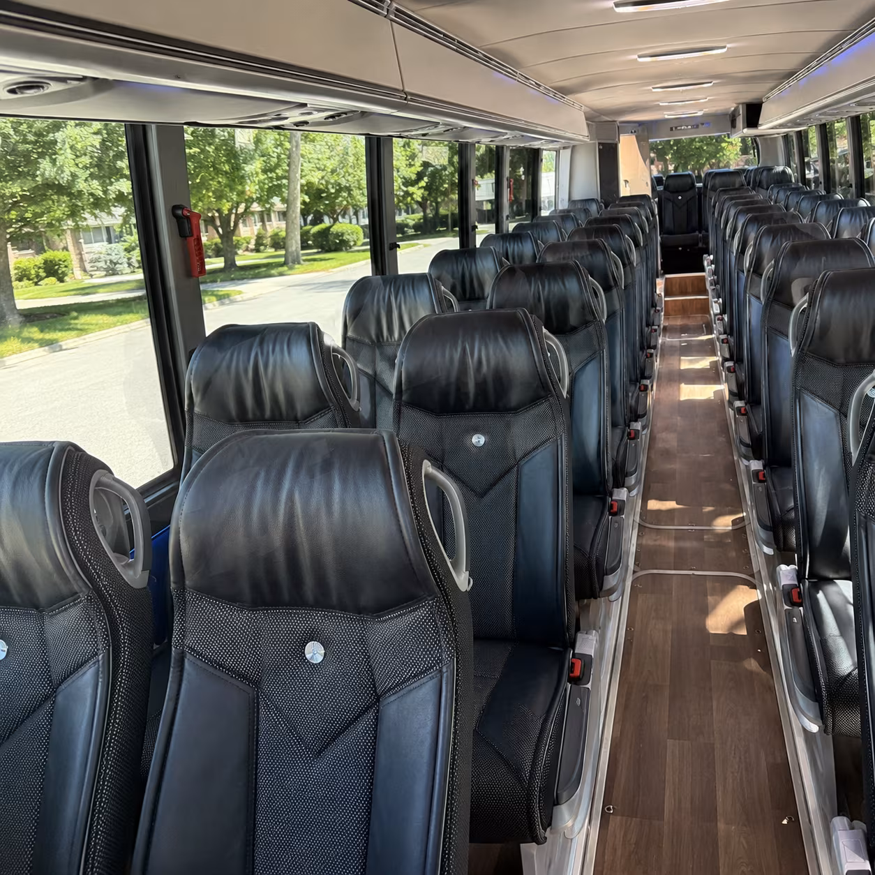 south jordan 40 passenger charter bus inside