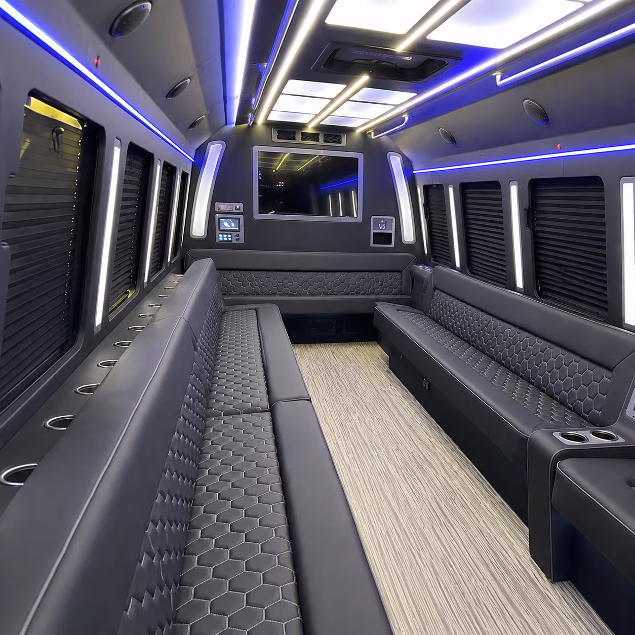 south jordan 40 passenger party bus inside