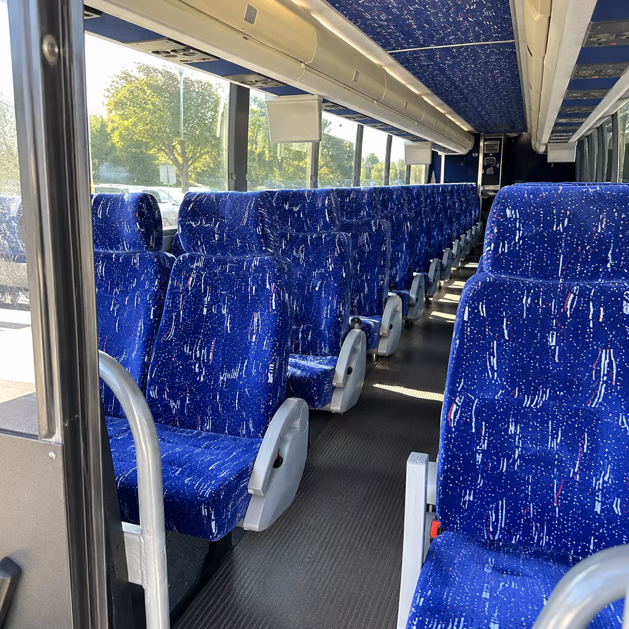 south jordan 50 passenger charter bus inside